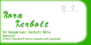 nora kerbolt business card
