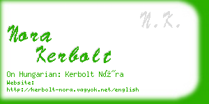 nora kerbolt business card
